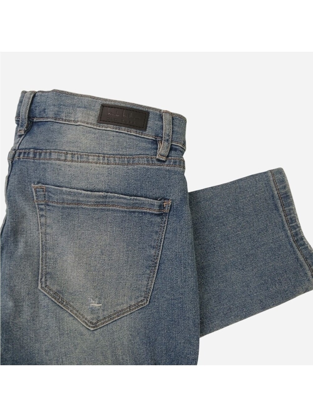 Nicole Miller Soho High Rise Skinny Crop Jeans Sz 6 Med Wash Blue Denim Stretch